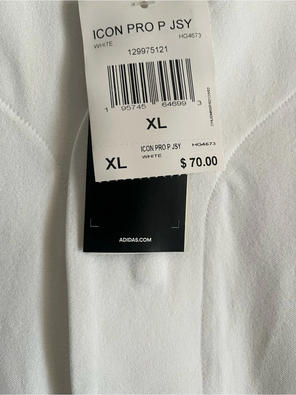 adidas Men’s White Button-Front Athletic Jersey with Black Logo